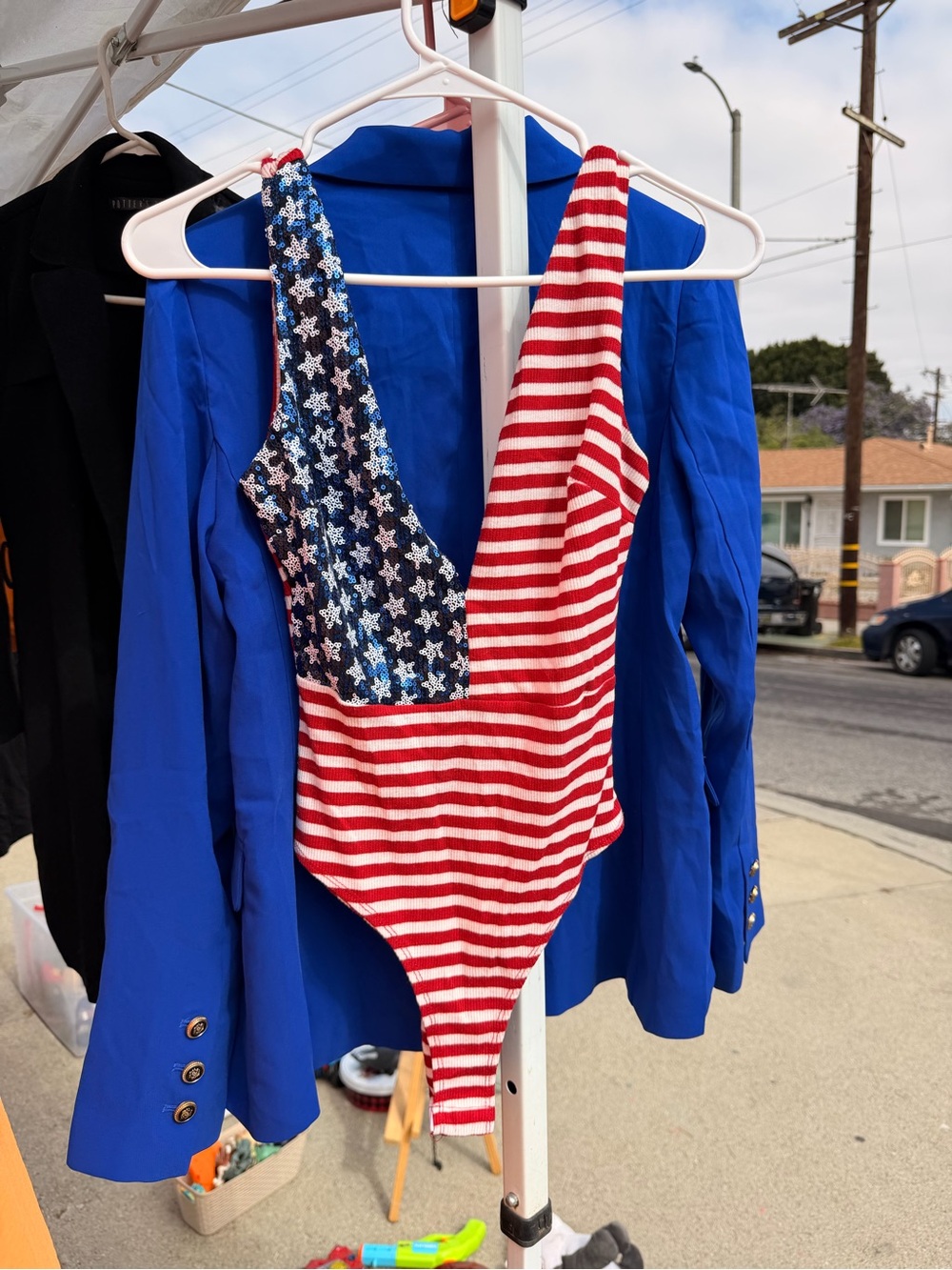 Patriotic Stars & Stripes One-Piece Swimsuit — Red, White & Blue